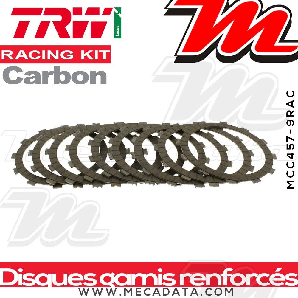 Disques d'embrayage garnis renforcés Racing ~ Yamaha YZF 1000 R1 RN22 2009-2014 ~ TRW Lucas MCC 457-9RAC