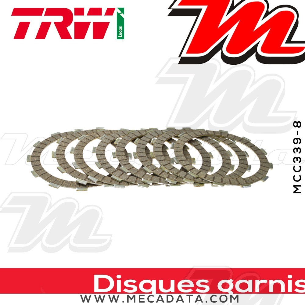 Disques d'embrayage garnis ~ Suzuki RM 125 RF15A 2002-2012 ~ TRW Lucas MCC 339-8