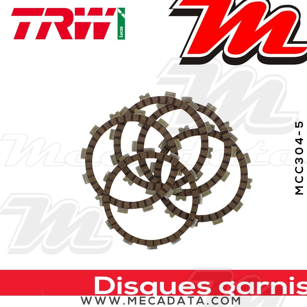 Disques d'embrayage garnis ~ Suzuki VL 250 Intruder WVA5 2000-2007 ~ TRW Lucas MCC 304-5