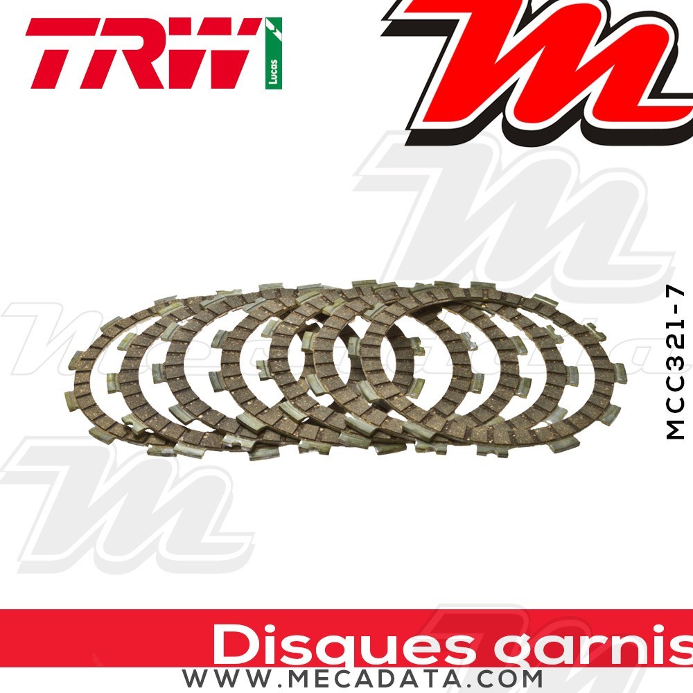 Disques d'embrayage garnis ~ Suzuki M 800 Intruder WVB4 2005-2015 ~ TRW Lucas MCC 321-7