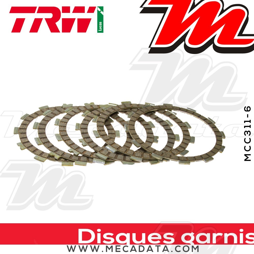 Disques d'embrayage garnis ~ Suzuki DR 600 R,RU SN41A 1986-1989 ~ TRW Lucas MCC 311-6