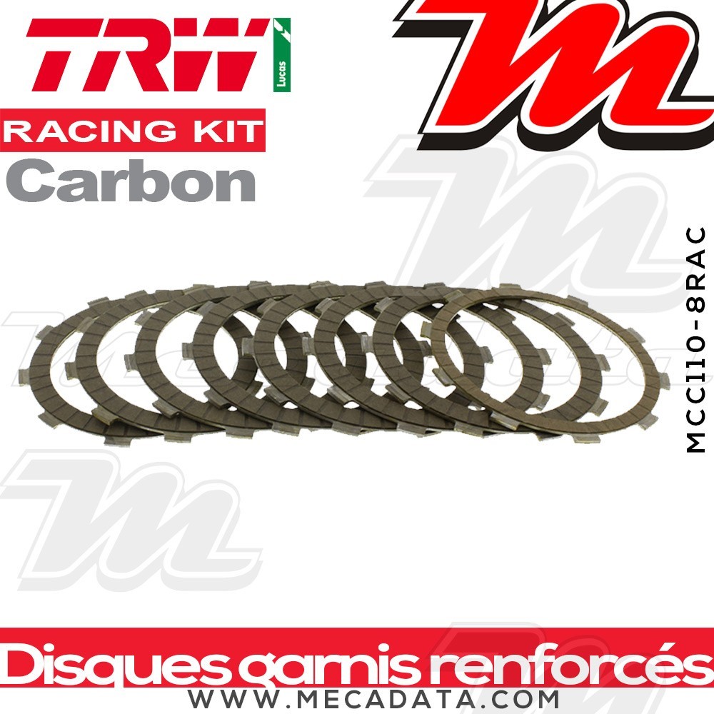 Disques d'embrayage garnis renforcés Racing ~ Suzuki GSR 600 WVB9 2006-2010 ~ TRW Lucas MCC 110-8RAC