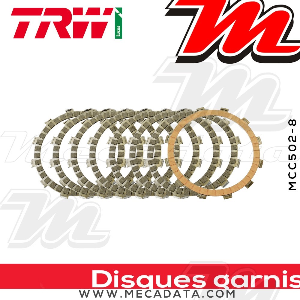 Disques d'embrayage garnis ~ KTM LC4 625 SM 2002+ ~ TRW Lucas MCC 502-8