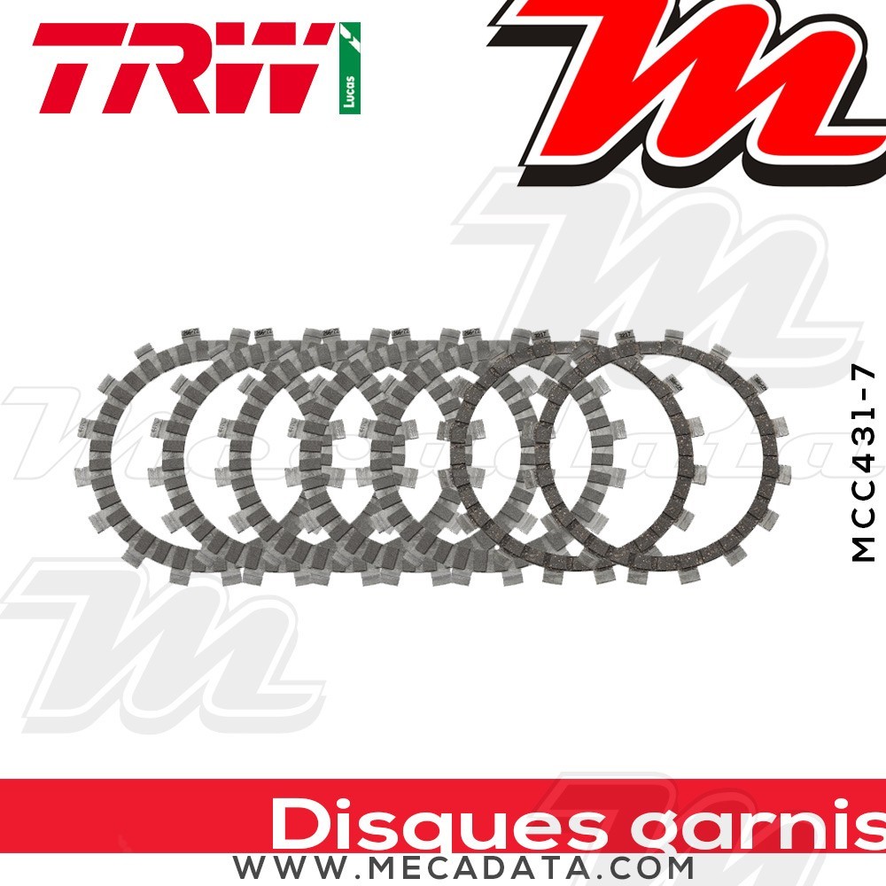 Disques d'embrayage garnis ~ Yamaha YZ 125 1989-1990 ~ TRW Lucas MCC 431-7