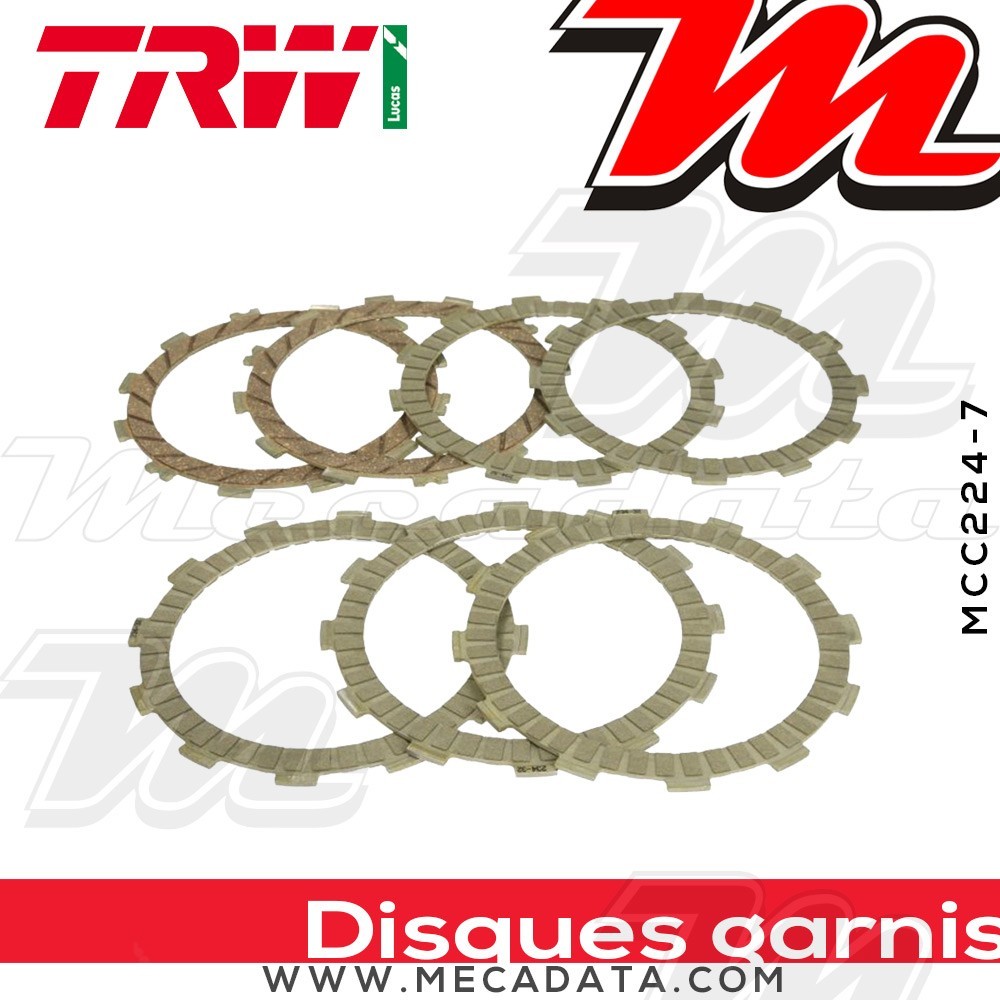 Disques d'embrayage garnis ~ Kawasaki KX 125 1998-2002 ~ TRW Lucas MCC 224-7