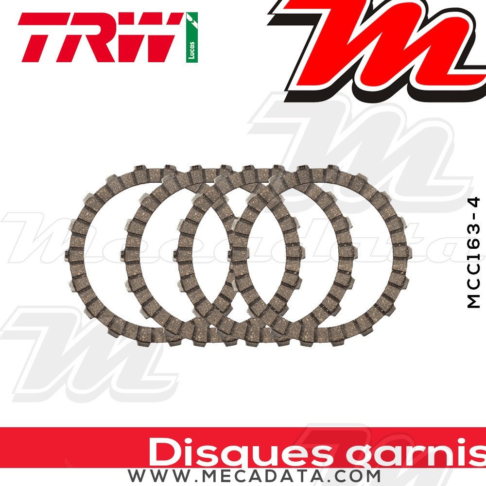 Disques d'embrayage garnis ~ Honda ANF 125 Innova JC33 2003-2011 ~ TRW Lucas MCC 163-4