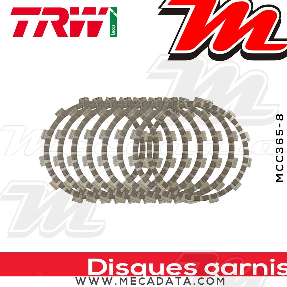 Disques d'embrayage garnis ~ Honda ST 1300 Pan European SC51 2002-2015 ~ TRW Lucas MCC 365-8