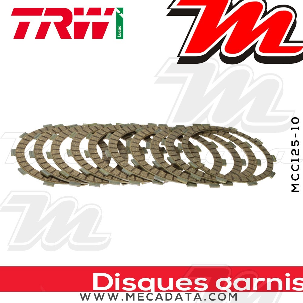 Disques d'embrayage garnis ~ Honda VFR 750 R RC30 1988-1992 ~ TRW Lucas MCC 125-10