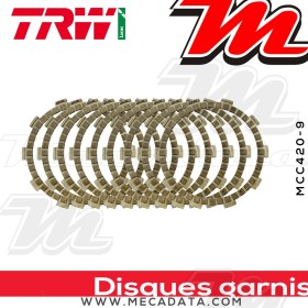 Disques d'embrayage garnis ~ Yamaha FZR 600 H,M,N 3HE, 3RG 1989-1993 ~ TRW Lucas MCC 420-9