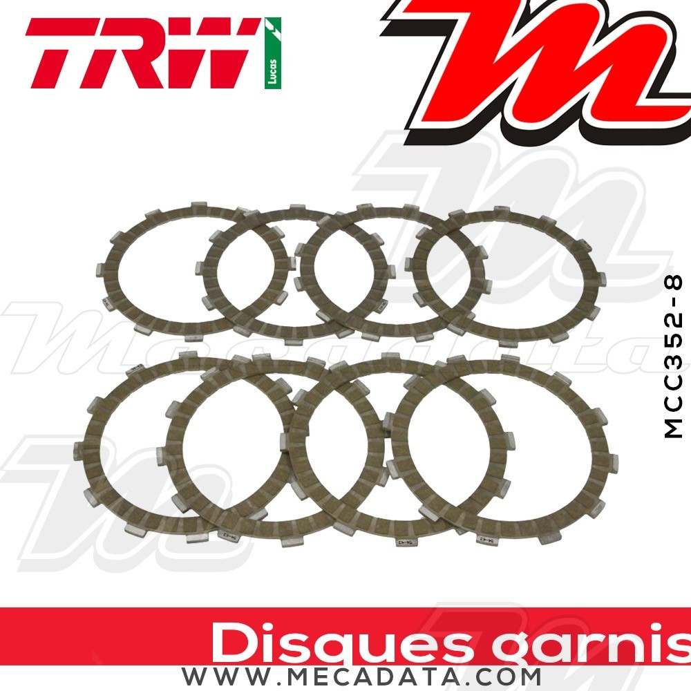Disques d'embrayage garnis ~ Suzuki RM 250 RJ18C 2003-2012 ~ TRW Lucas MCC 352-8