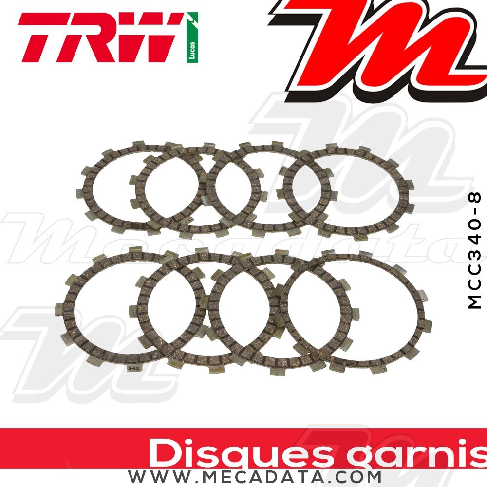 Disques d'embrayage garnis ~ Suzuki GSF 400 Bandit GK75B 1991-1995 ~ TRW Lucas MCC 340-8