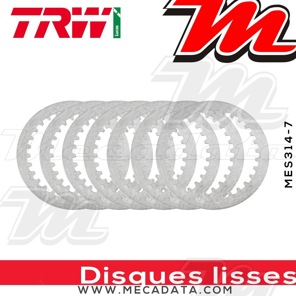Disques d'embrayage lisses ~ Yamaha YZ 490 23X 1982-1987 ~ TRW Lucas MES 314-7