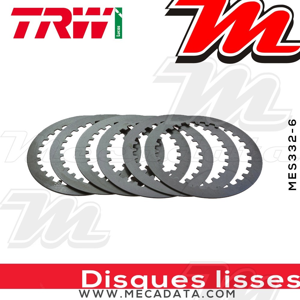Disques d'embrayage lisses ~ Honda XR 650 R RE01 2001-2007 ~ TRW Lucas MES 332-6