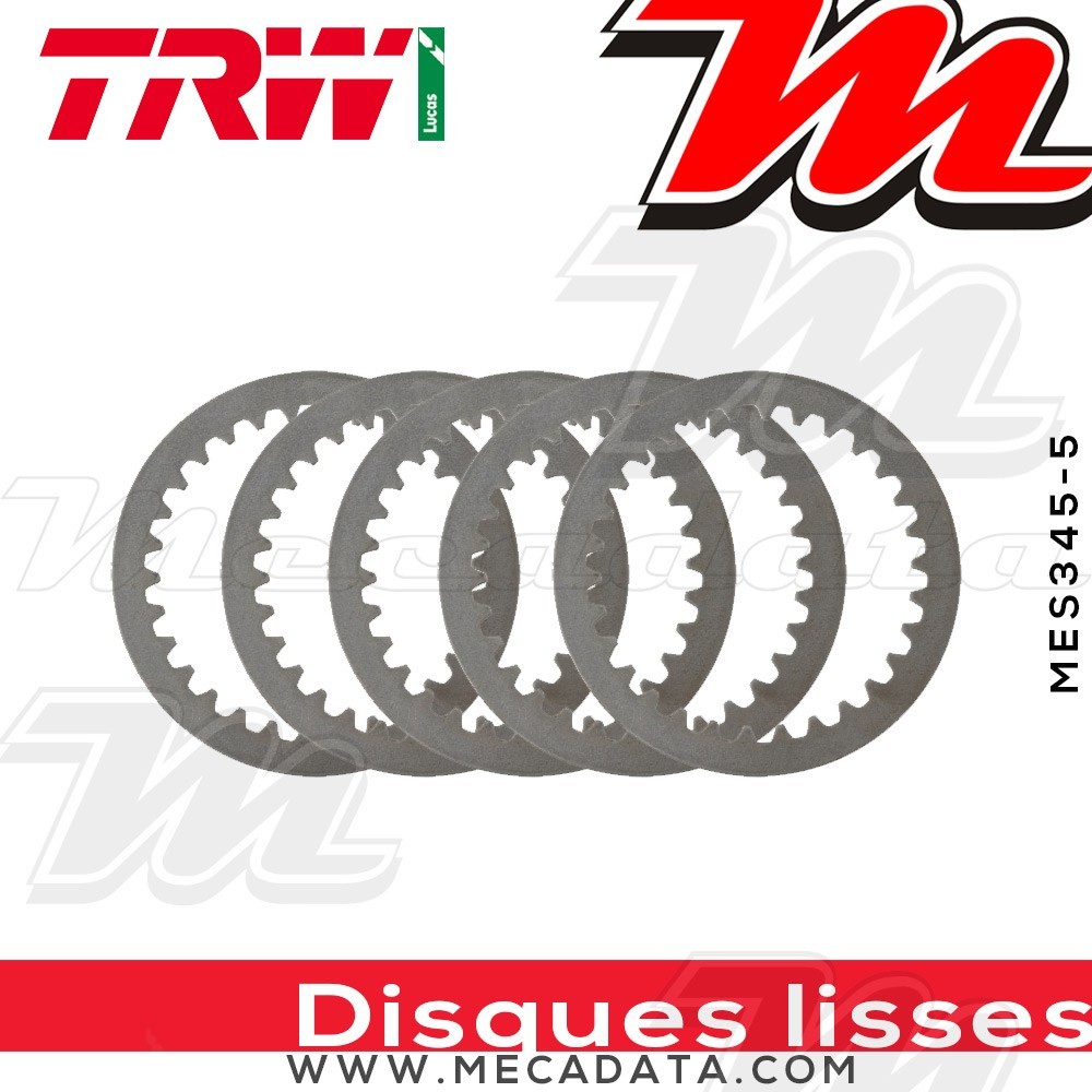 Disques d'embrayage lisses ~ Suzuki LT-F 250 Qzark 2002 ~ TRW Lucas MES 345-5