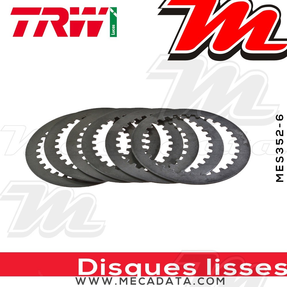 Disques d'embrayage lisses ~ Yamaha XT 660 R,X DM01 2004-2016 ~ TRW Lucas MES 352-6