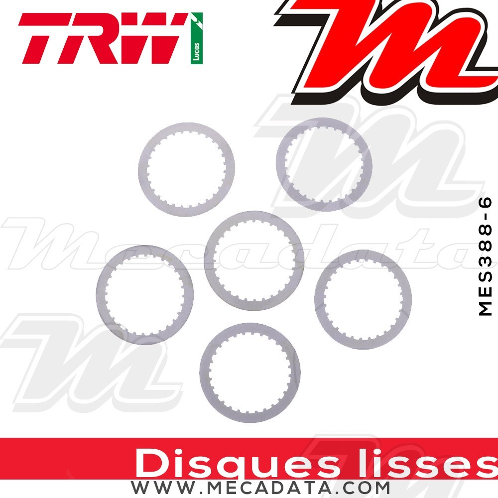 Disques d'embrayage lisses ~ Honda XRV 750 Afrika Twin RD04 1990-1992 ~ TRW Lucas MES 388-6