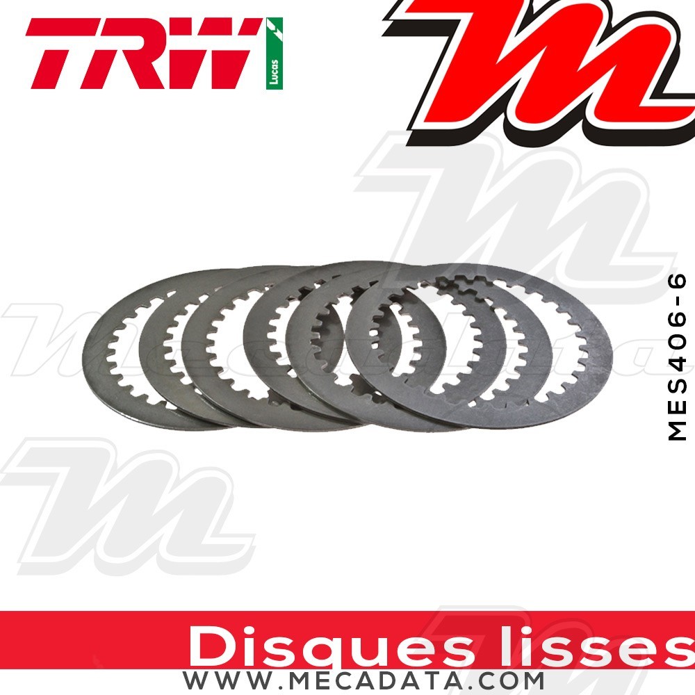 Disques d'embrayage lisses ~ Yamaha YZF 1000 R1 RN01 1998 ~ TRW Lucas MES 406-6