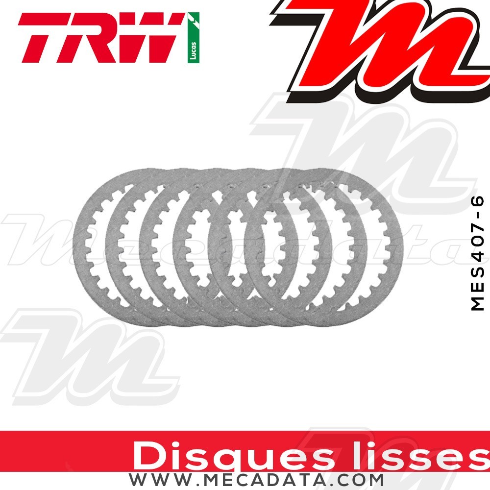 Disques d'embrayage lisses ~ Yamaha XT 350 55V,59Y 1985-1995 ~ TRW Lucas MES 407-6