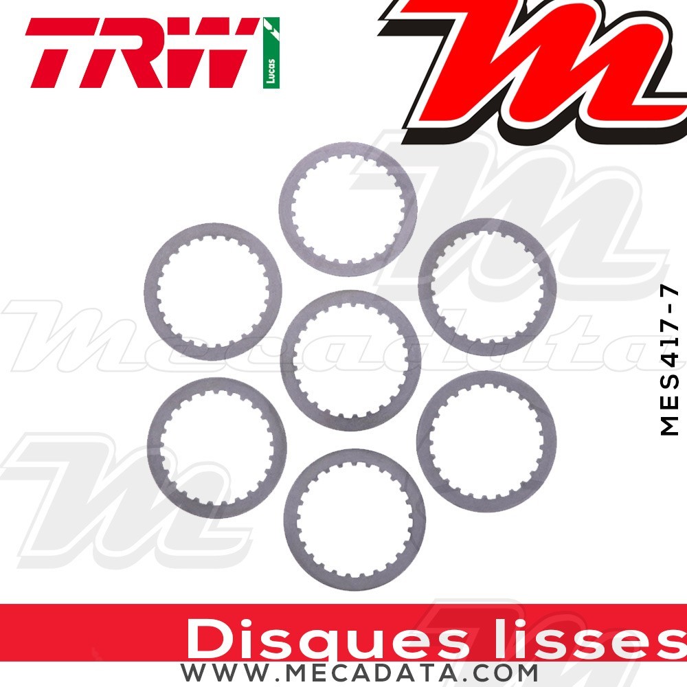 Disques d'embrayage lisses ~ Suzuki GSF 650 Bandit, S Bandit WVCJ 2007-2008 ~ TRW Lucas MES 417-7