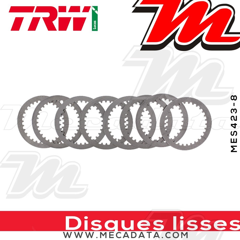 Disques d'embrayage lisses ~ Yamaha YZF 1000 R1 RN22 2009-2014 ~ TRW Lucas MES 423-8
