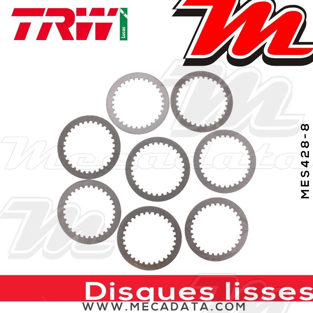 Disques d'embrayage lisses ~ Yamaha XV 750 Virago 4PW 1992-1997 ~ TRW Lucas MES 428-8