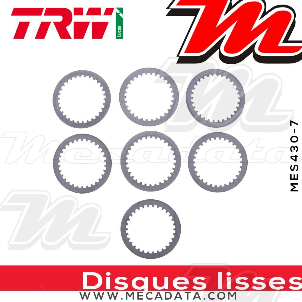 Disques d'embrayage lisses ~ Yamaha WR 450 F CJ04 2005-2015 ~ TRW Lucas MES 430-7