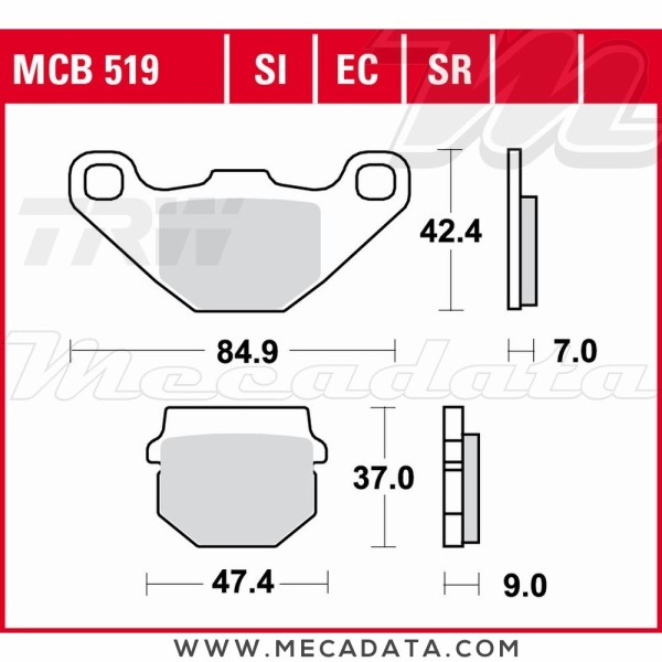 Plaquettes de frein  ~ TRW Lucas MCB 519 SI 