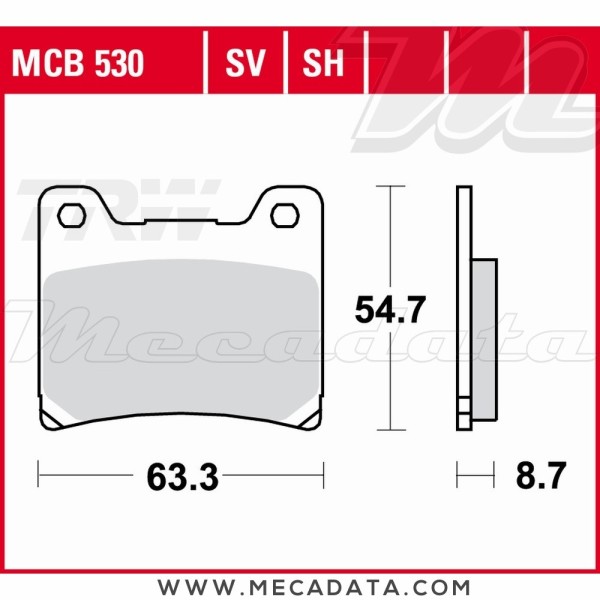 Plaquettes de frein  ~ TRW Lucas MCB 530 