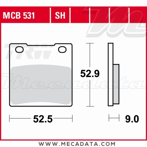 Plaquettes de frein  ~ TRW Lucas MCB 531 