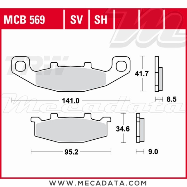 Plaquettes de frein  ~ TRW Lucas MCB 569 