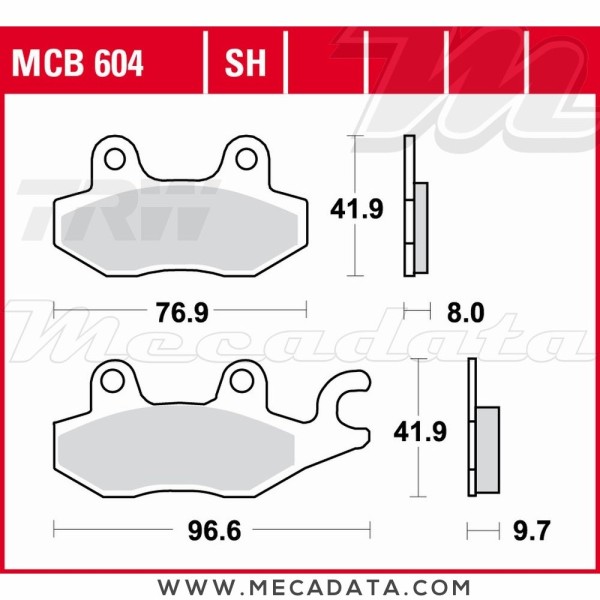 Plaquettes de frein  ~ TRW Lucas MCB 604 SH 