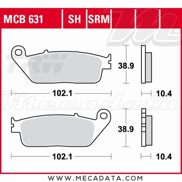 Plaquettes de frein  ~ TRW Lucas MCB 631 SRM 