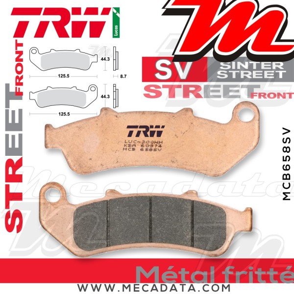 Plaquettes de frein ~ TRW Lucas MCB 658 SV