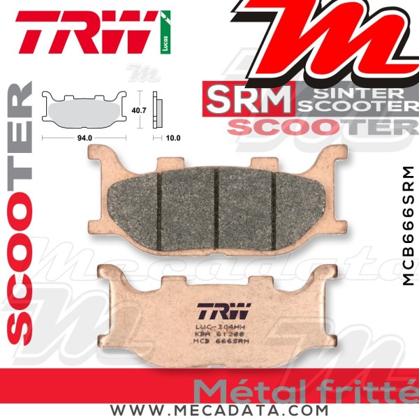 Plaquettes de frein ~ TRW Lucas MCB 666 SRM