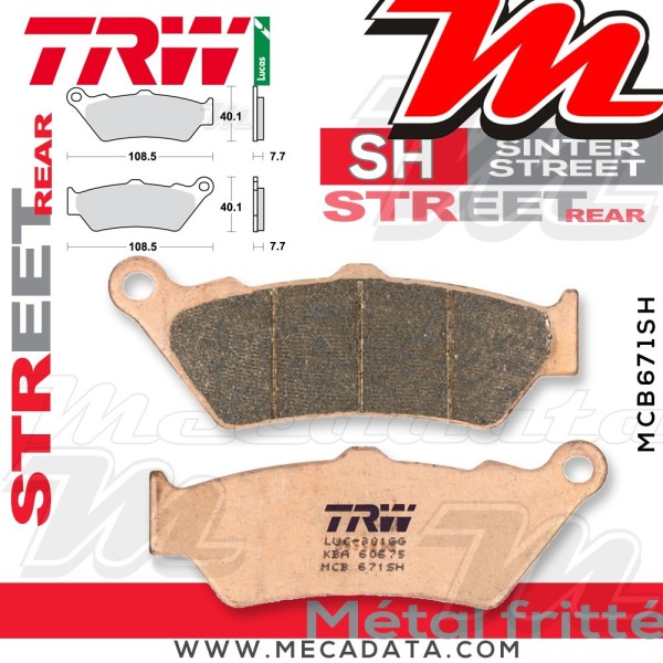 Plaquettes de frein ~ TRW Lucas MCB 671 SH