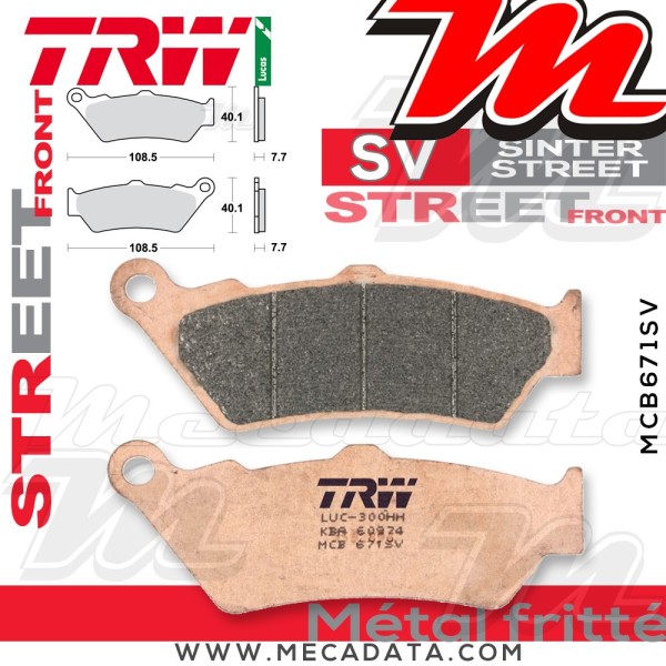 Plaquettes de frein ~ TRW Lucas MCB 671 SV