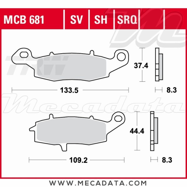 Plaquettes de frein  ~ TRW Lucas MCB 681 