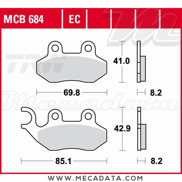 Plaquettes de frein  ~ TRW Lucas MCB 684 EC 