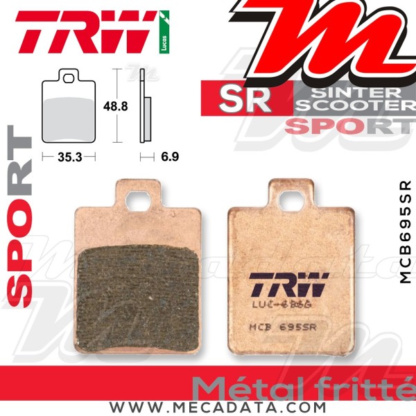 Plaquettes de frein Arrière ~ TRW Lucas MCB 695 SR