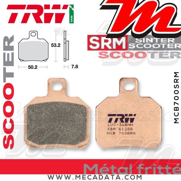 Plaquettes de frein Arrière ~ TRW Lucas MCB 700 SRM
