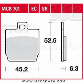 Plaquettes de frein Arrière ~ TRW Lucas MCB 701 SR