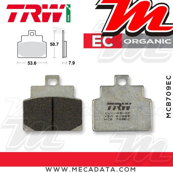 Plaquettes de frein Arrière ~ TRW Lucas MCB 709 EC