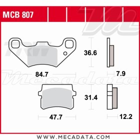 Plaquettes de frein Arrière ~ TRW Lucas MCB 807