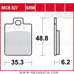 Plaquettes de frein Arrière ~ TRW Lucas MCB 827 SRM