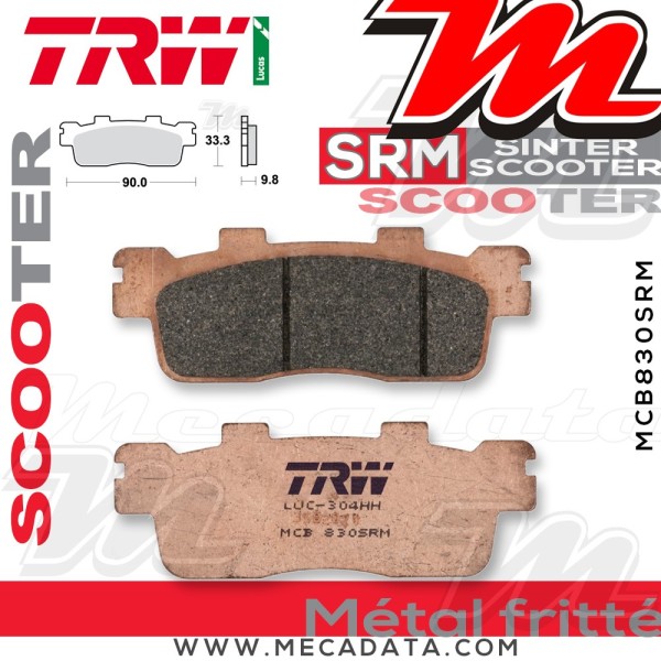 Plaquettes de frein Arrière ~ TRW Lucas MCB 830 SRM