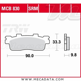 Plaquettes de frein Arrière ~ TRW Lucas MCB 830 SRM