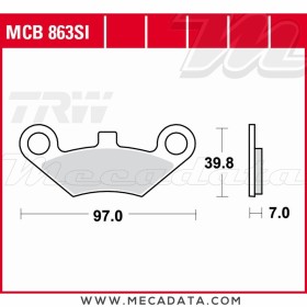 Plaquettes de frein Arrière ~ TRW Lucas MCB 863 SI
