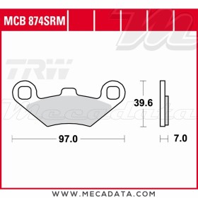 Plaquettes de frein Arrière ~ TRW Lucas MCB 874 SRM