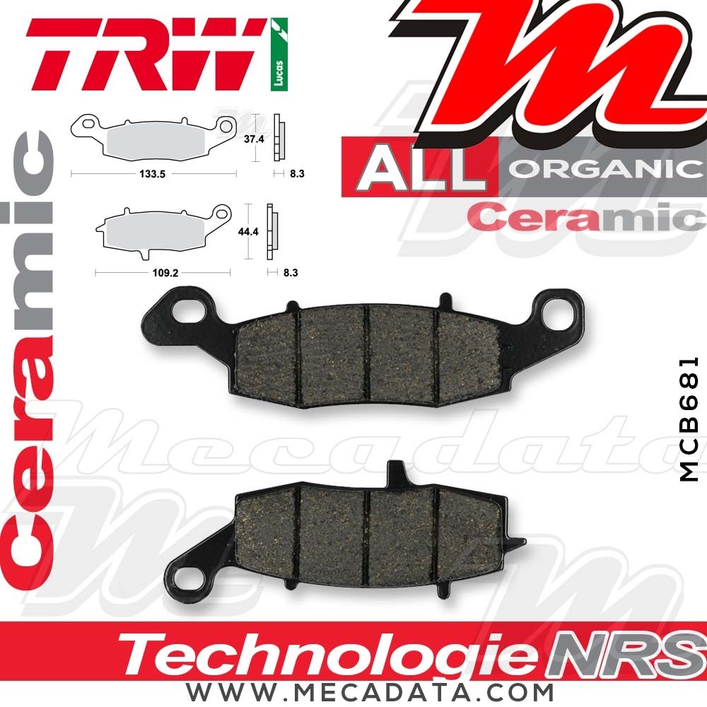 Plaquettes de frein Avant ~ Suzuki C 800 Intruder, C Intruder WVBM 2007+ ~ TRW Lucas MCB 681