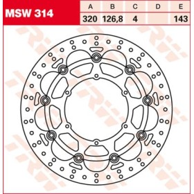 Disque de frein Avant TRW Lucas MSW 314 pour KTM 125 Sting KTM 125 98-